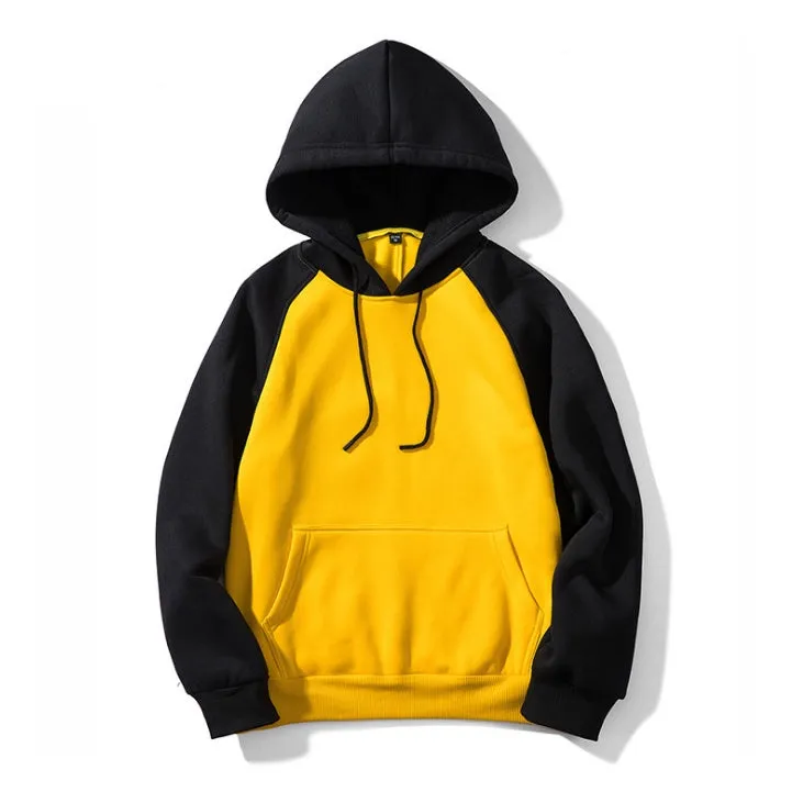 Men’s patchwork hoodie sweatshirt tracksuit top in black, EU size S-XXL