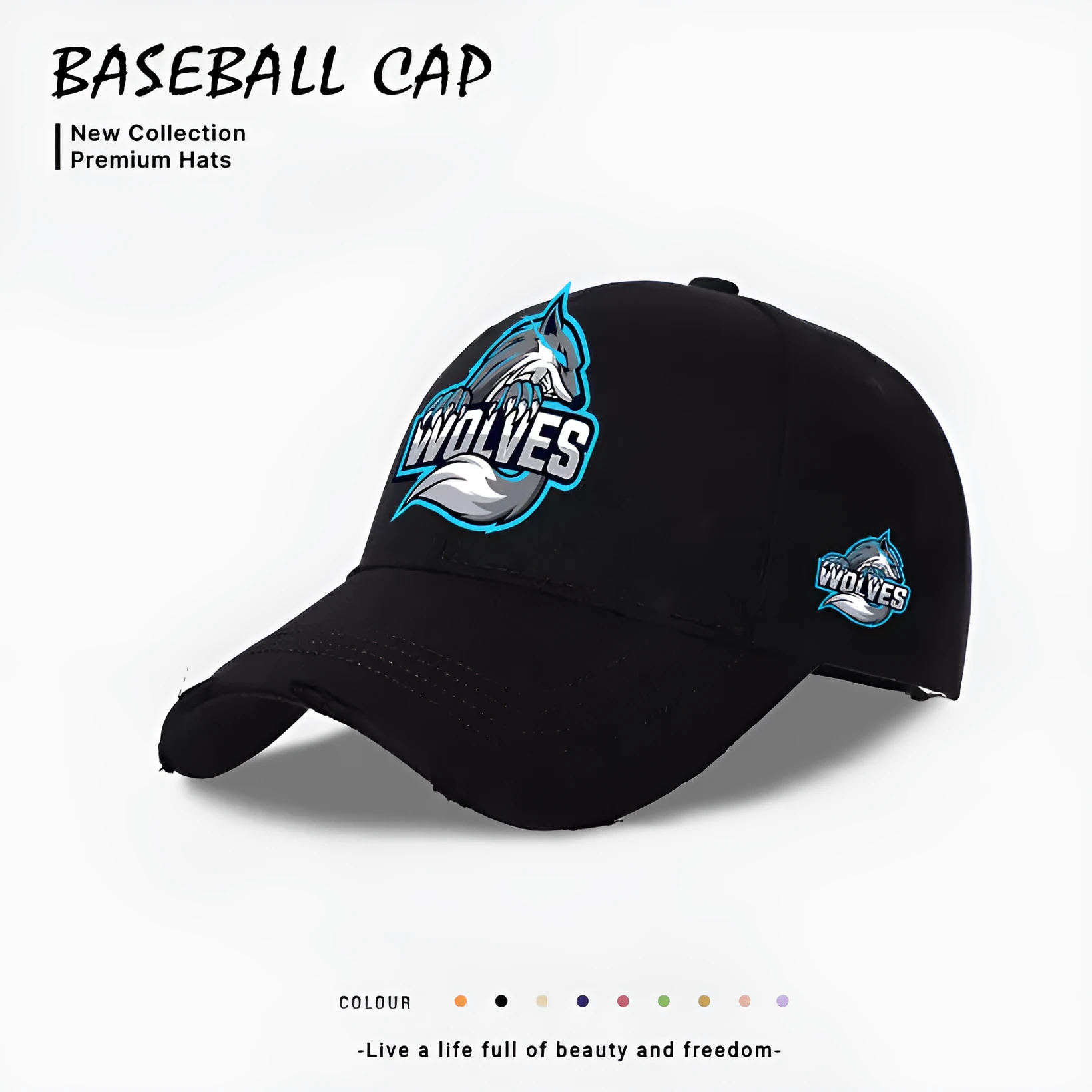 Men's casual baseball cap in beige, European and American style, made from polyester with adjustable back
