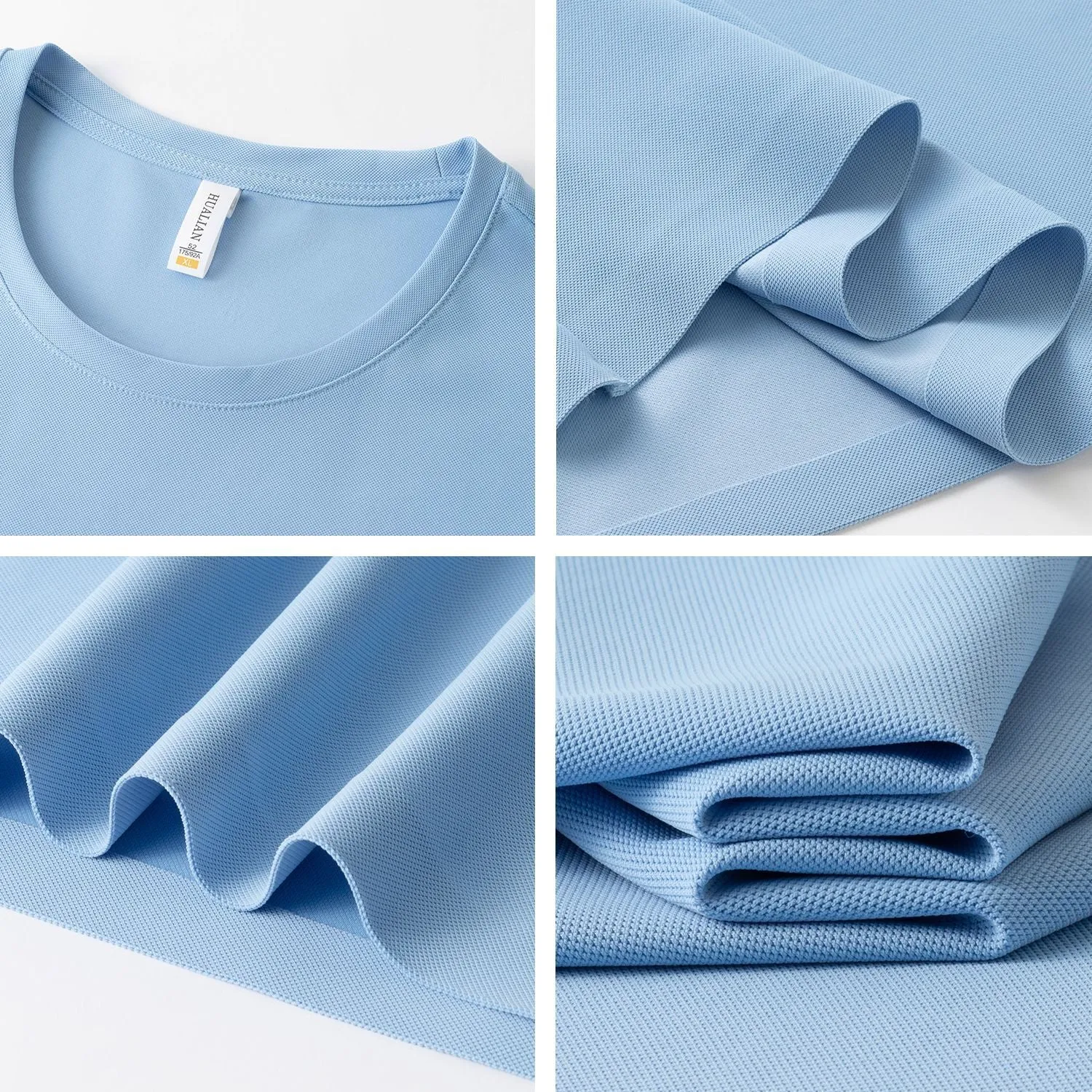 High-end round neck short sleeve fitness sportswear in slim fit nylon spandex pullover style