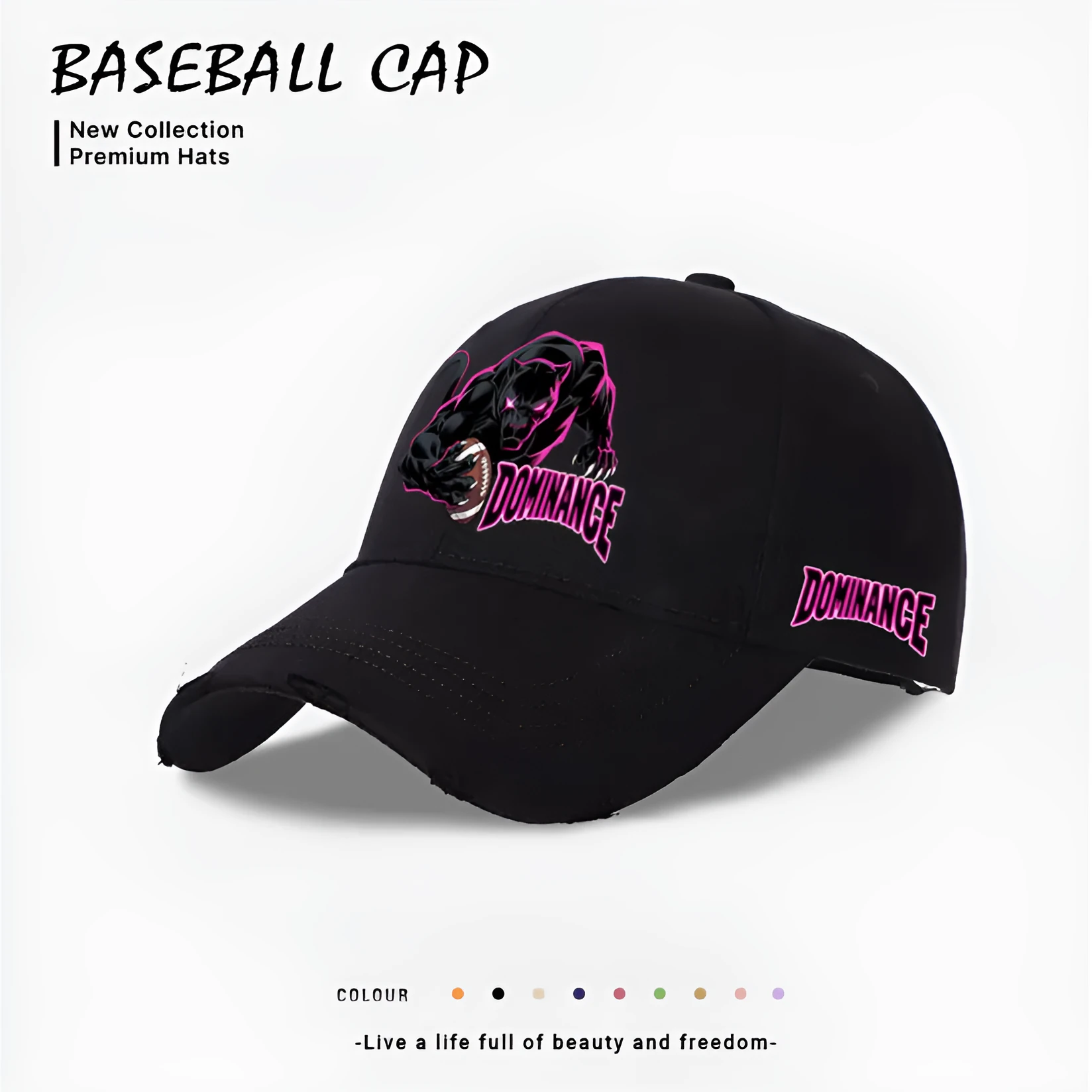 Men's casual baseball cap in beige, made from polyester with adjustable back strap
