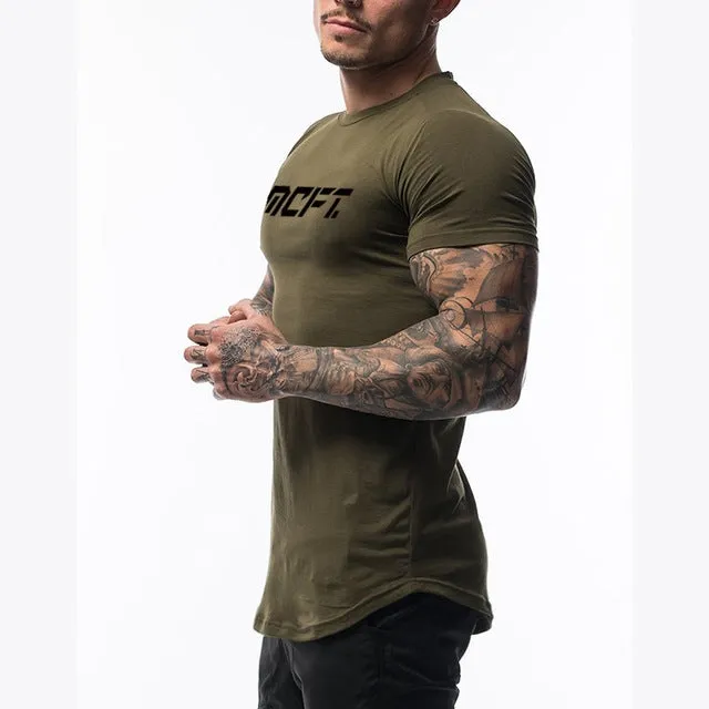 Men's loose fit short sleeve t-shirt in forest green, cotton blend, size M to 2XL