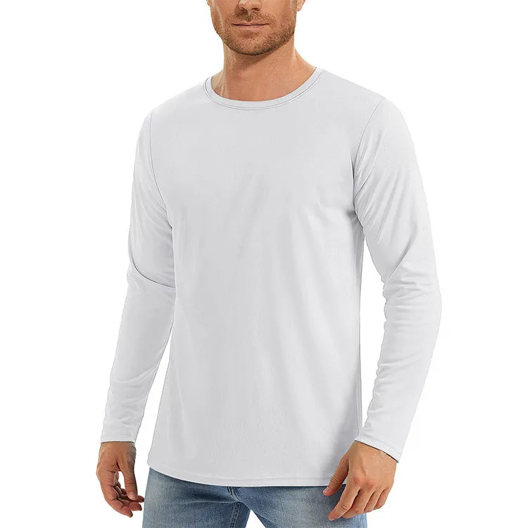 UV protection quick-dry polyester long sleeve top in solid colour, front view