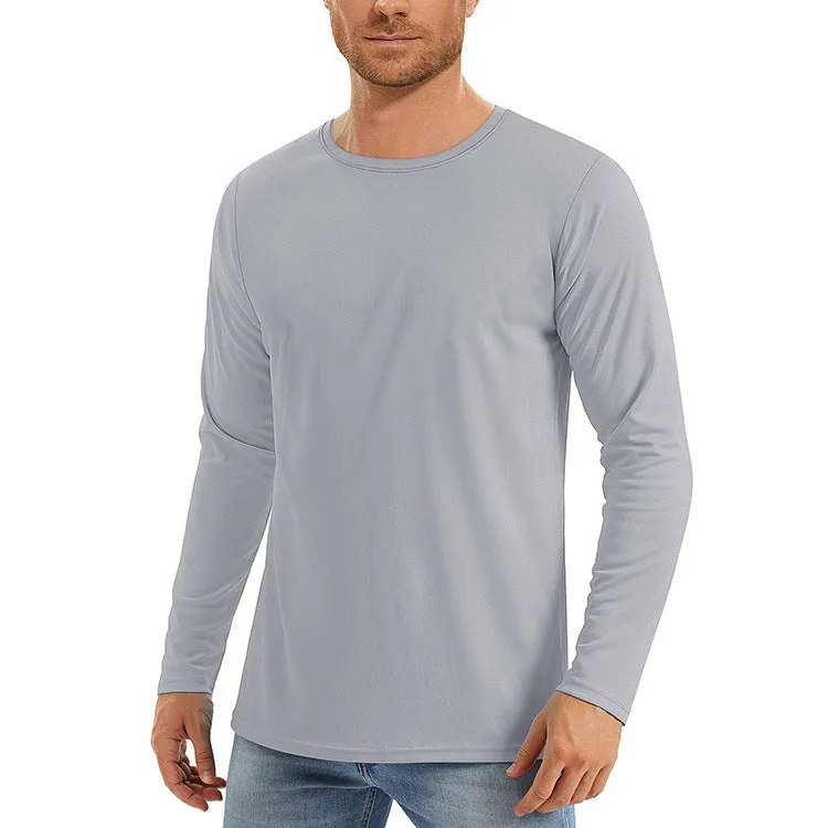 UV protection quick-dry polyester long sleeve top in solid colour, front view