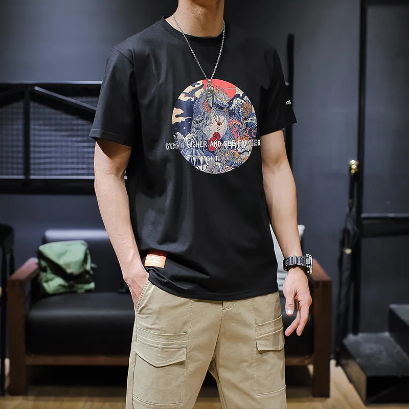 Large size printed T-shirt in cotton, available in Pink, Black, and White, sizes M to 3XL
