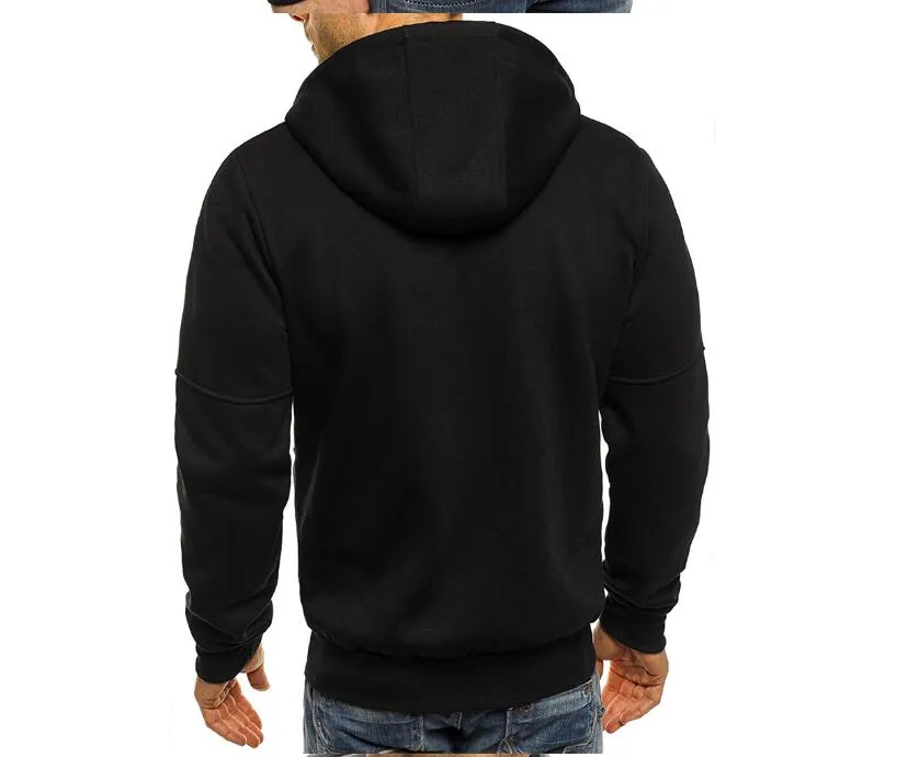 Men's hooded camouflage jacquard cotton blend jacket zip front long sleeve loose fit casual wear