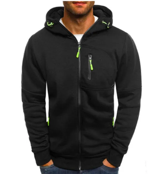 Men's hooded camouflage jacquard cotton blend jacket zip front long sleeve loose fit casual wear