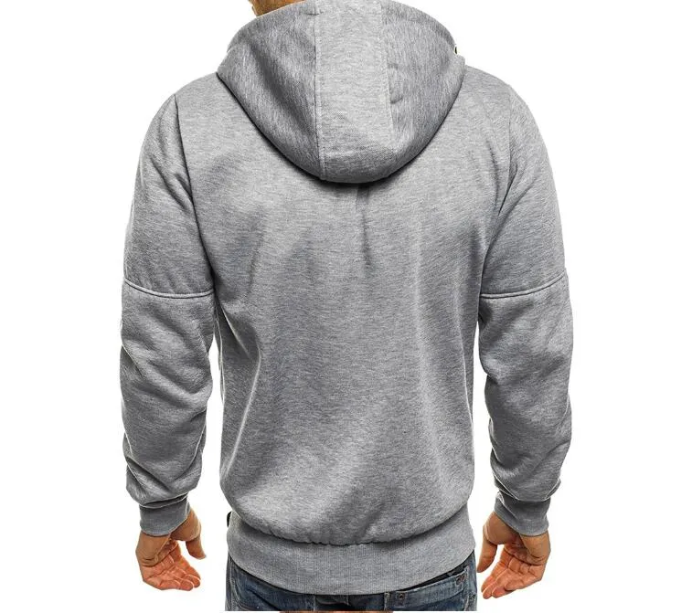Men's hooded camouflage jacquard cotton blend jacket zip front long sleeve loose fit casual wear