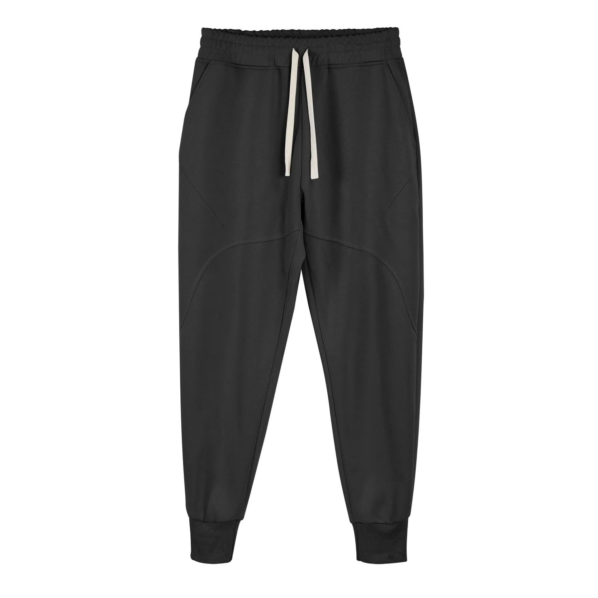 Men's casual trousers with ankle drawstring in polyester cotton fabric available in five colours