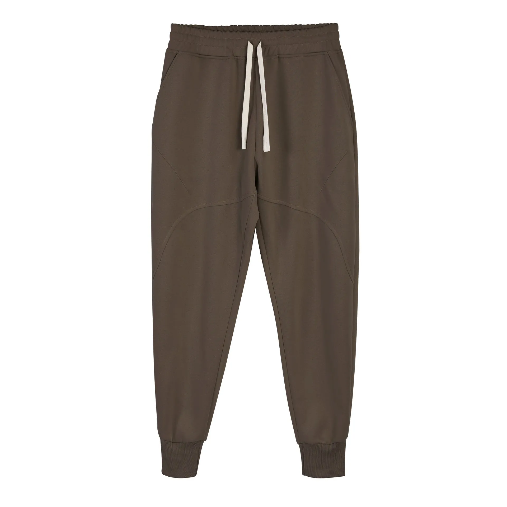 Men's casual trousers with ankle drawstring in polyester cotton fabric available in five colours