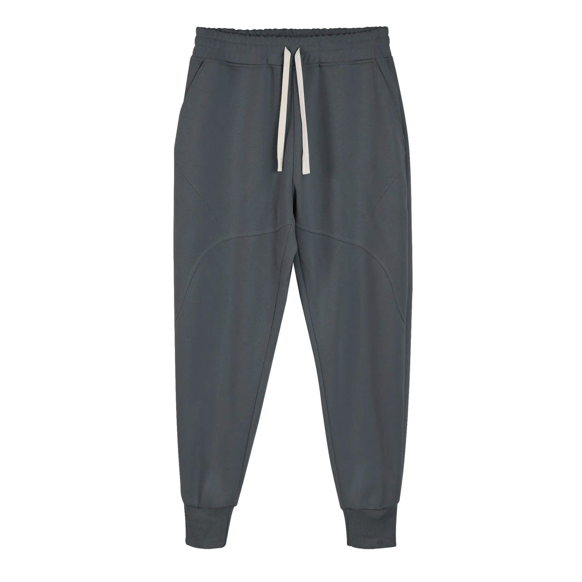 Men's casual trousers with ankle drawstring in polyester cotton fabric available in five colours