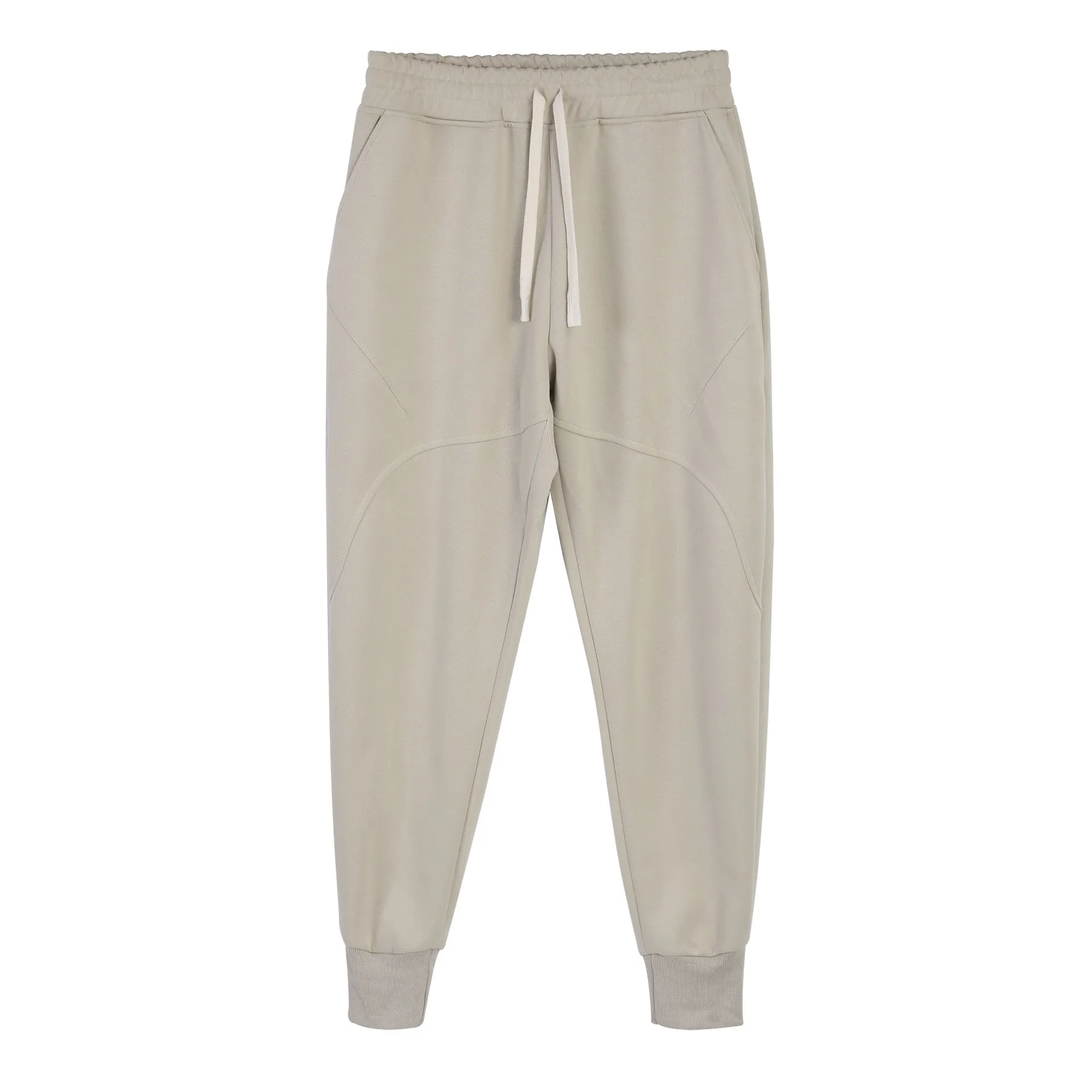 Men's casual trousers with ankle drawstring in polyester cotton fabric available in five colours