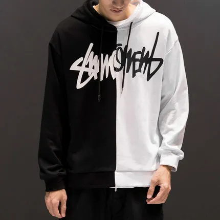 Women's loose-fit polyester hoodie with letter print and hooded collar in gules colour