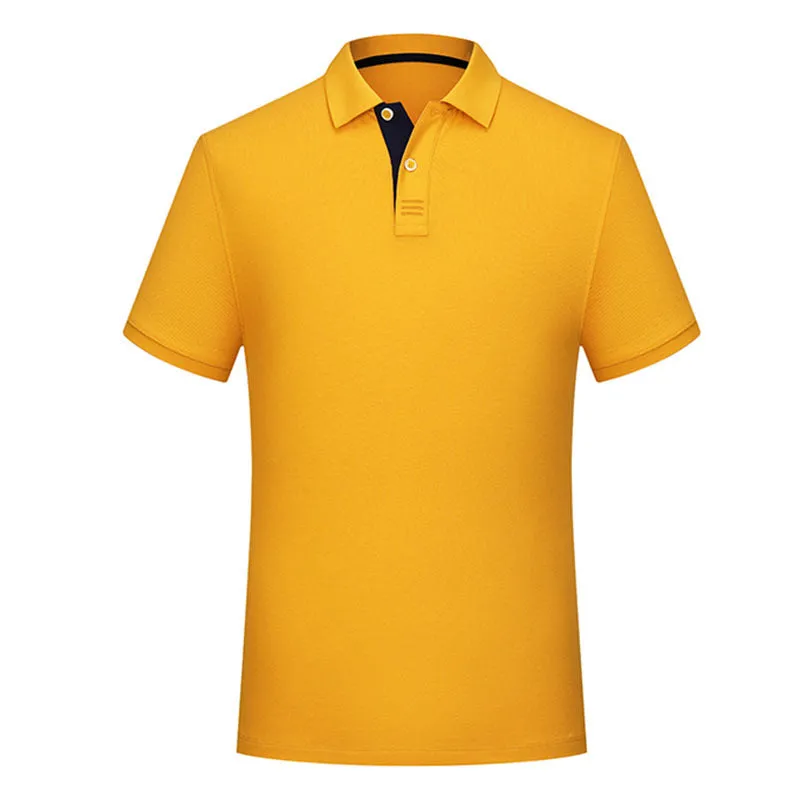 Solid colour cotton polo collar casual T-shirt in multiple colours for summer daily wear