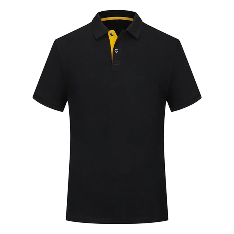 Solid colour cotton polo collar casual T-shirt in multiple colours for summer daily wear