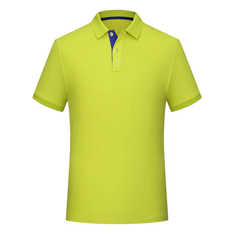 Solid colour cotton polo collar casual T-shirt in multiple colours for summer daily wear