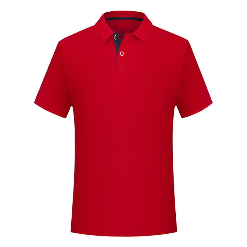 Solid colour cotton polo collar casual T-shirt in multiple colours for summer daily wear