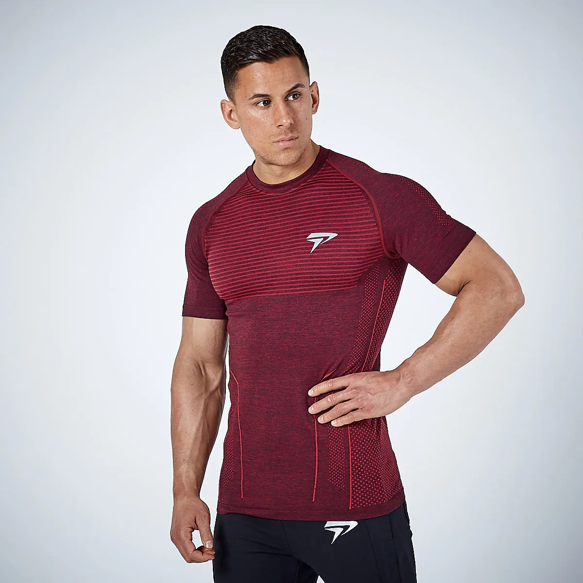 Men's quick-dry cotton short sleeve workout t-shirt in blue for running and fitness