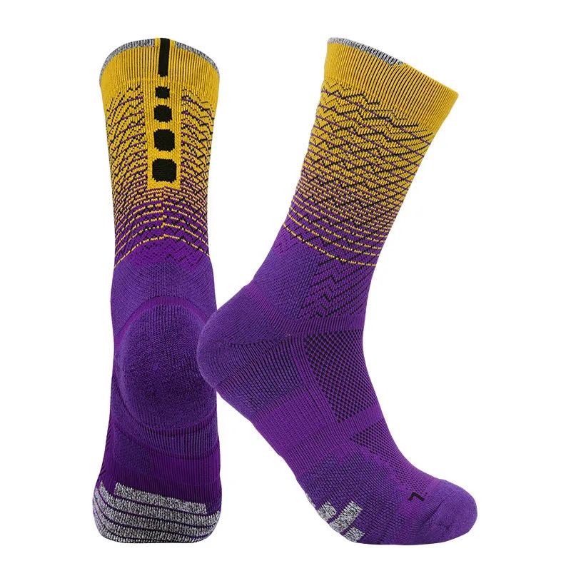 Adult quick-drying non-slip gradient sports socks for cycling and running – polyester fibre construction