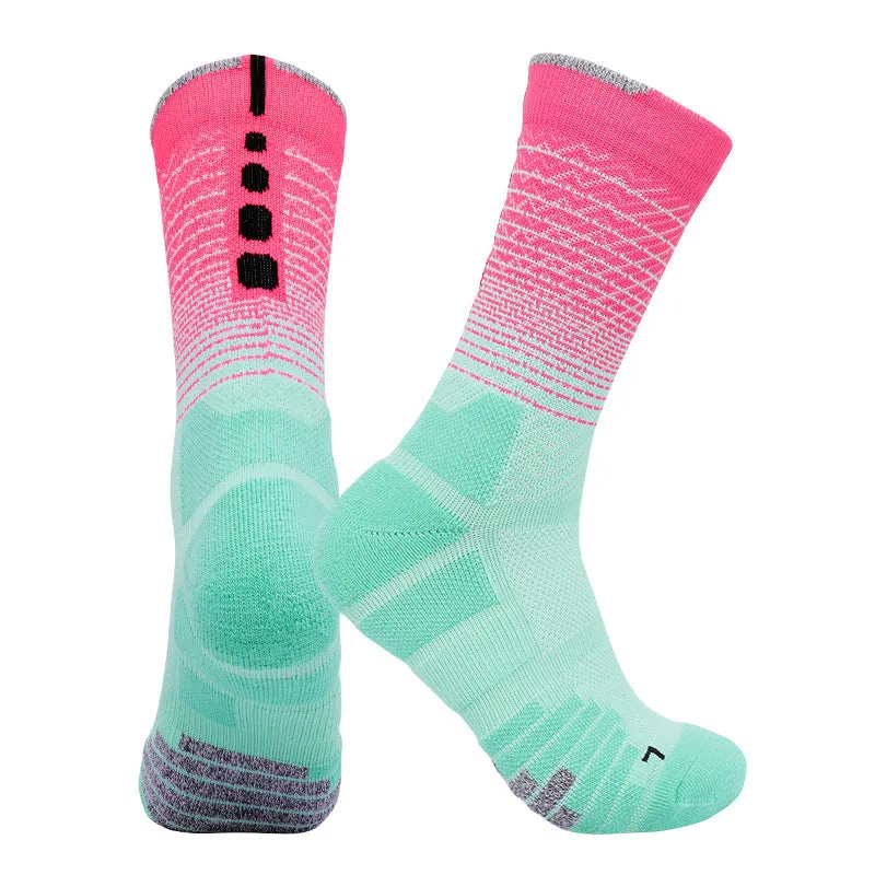 Adult quick-drying non-slip gradient sports socks for cycling and running – polyester fibre construction