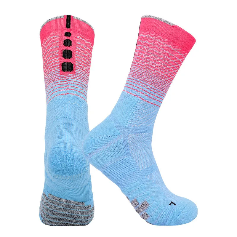 Adult quick-drying non-slip gradient sports socks for cycling and running – polyester fibre construction