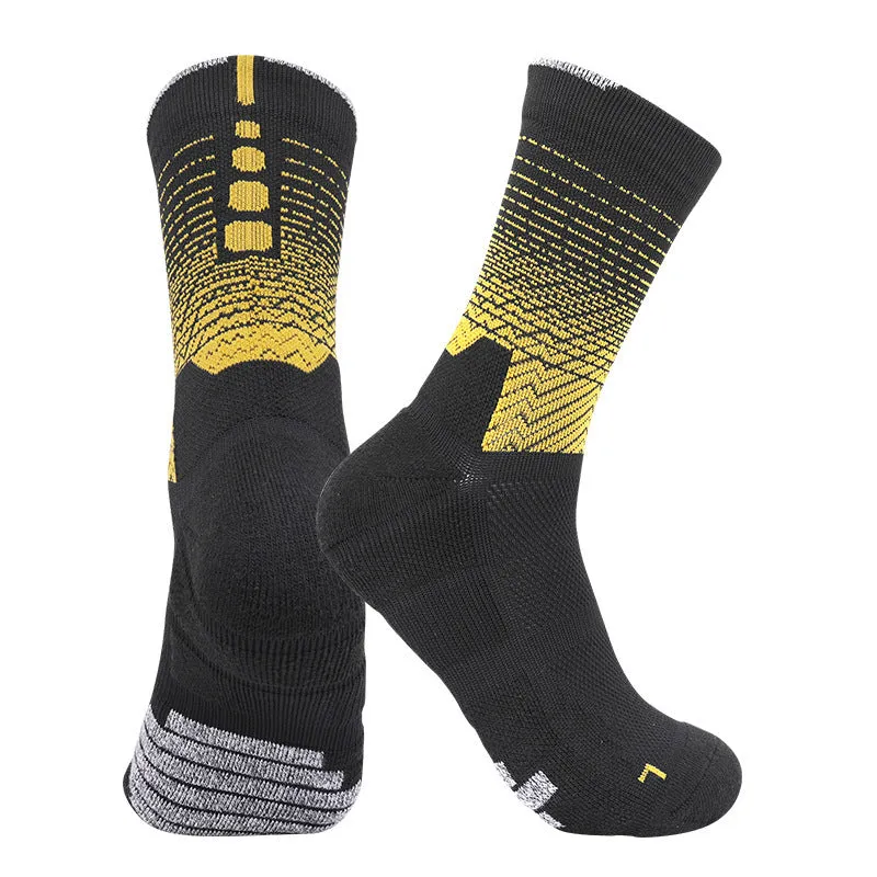 Adult quick-drying non-slip gradient sports socks for cycling and running – polyester fibre construction