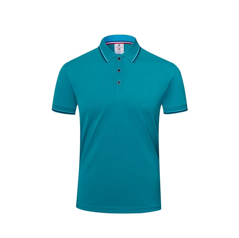 Short sleeve lapel embryo shirt in straight pullover style, polyester cotton blend, navy blue colour