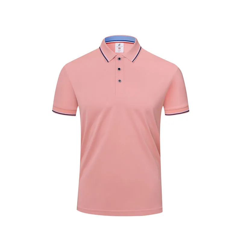 Short sleeve lapel embryo shirt in straight pullover style, polyester cotton blend, navy blue colour