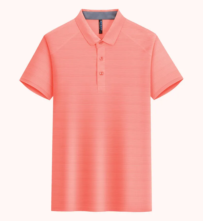 Quick-drying Crystal Silk lapel polo shirt for outdoor sports, available in multiple colours and sizes S-3XL