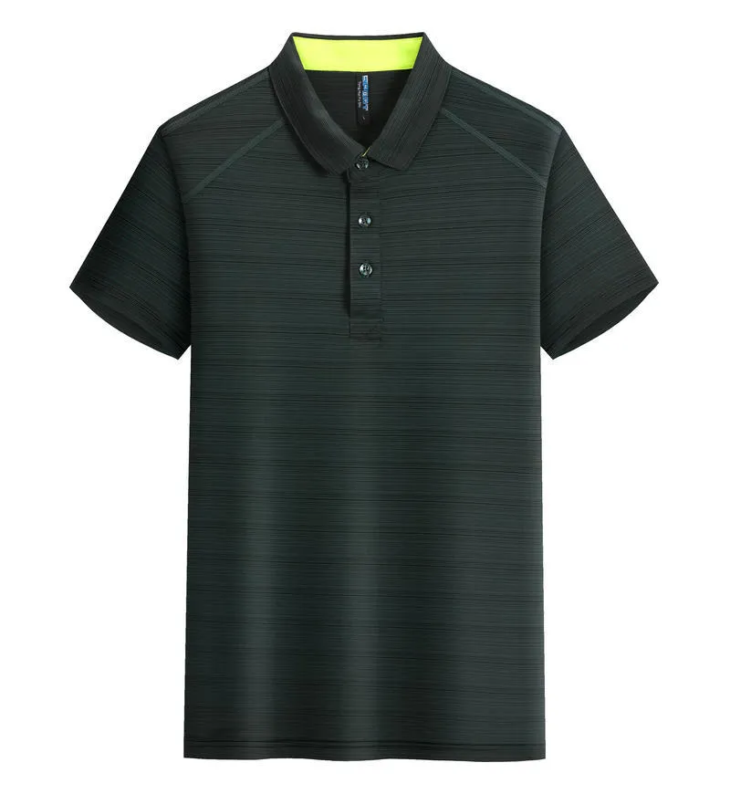 Quick-drying Crystal Silk lapel polo shirt for outdoor sports, available in multiple colours and sizes S-3XL
