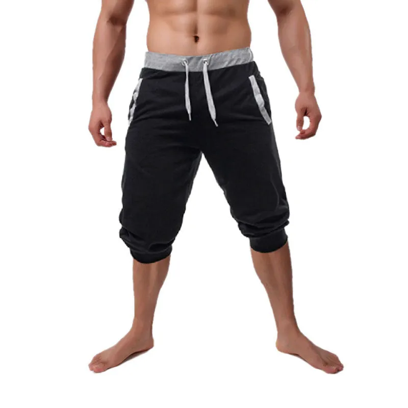 Men's cotton leisure joggers in black, elasticated waist, casual fit for everyday comfort