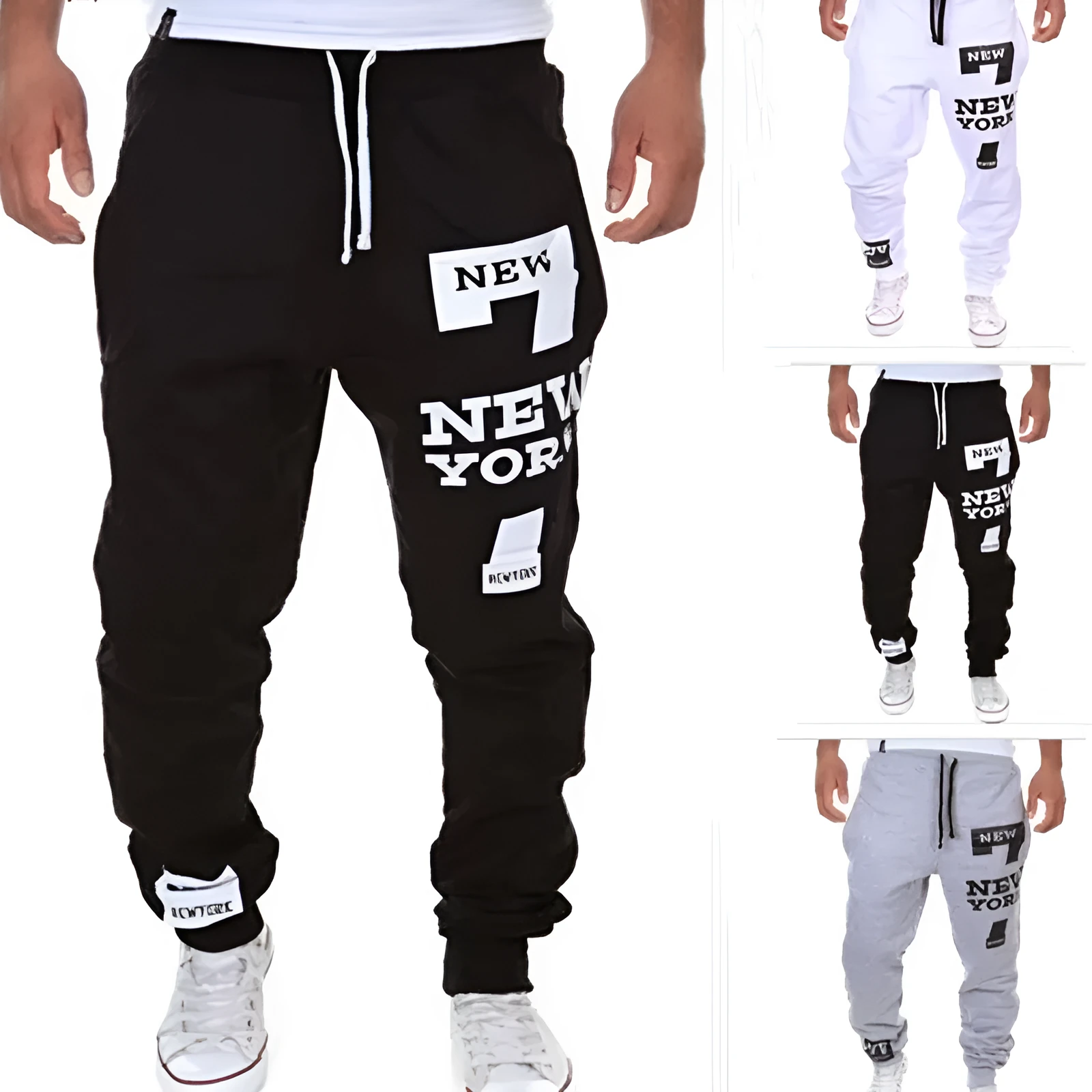 Men's cotton leisure joggers in black, elasticated waist, casual fit for everyday comfort
