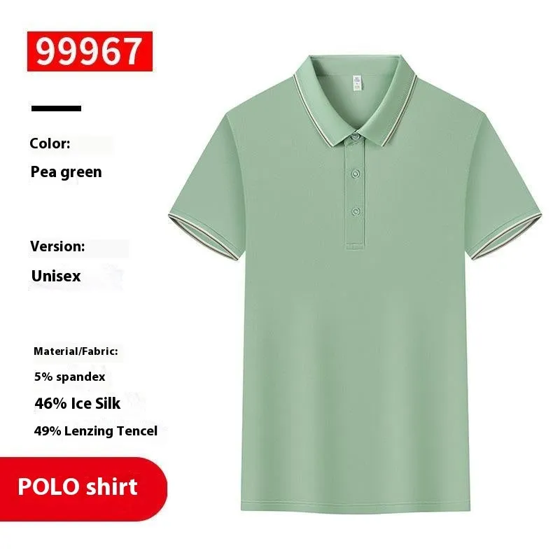 Men and women lapel polo shirt overalls in loose fit short sleeve Tencel blend summer top available in multiple colours