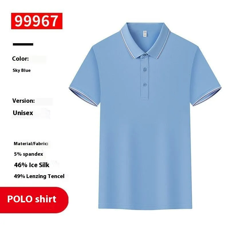 Men and women lapel polo shirt overalls in loose fit short sleeve Tencel blend summer top available in multiple colours
