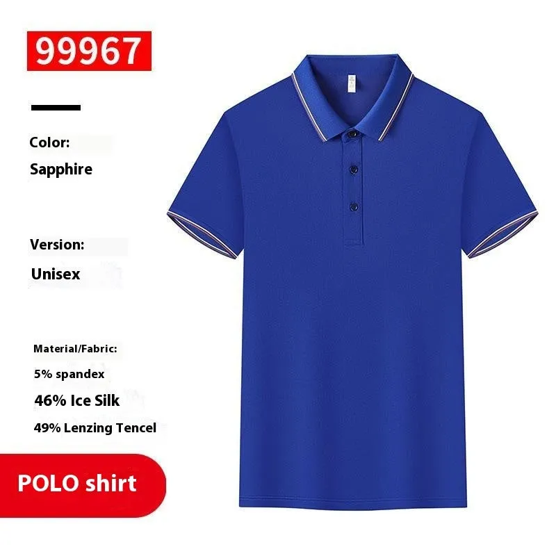 Men and women lapel polo shirt overalls in loose fit short sleeve Tencel blend summer top available in multiple colours
