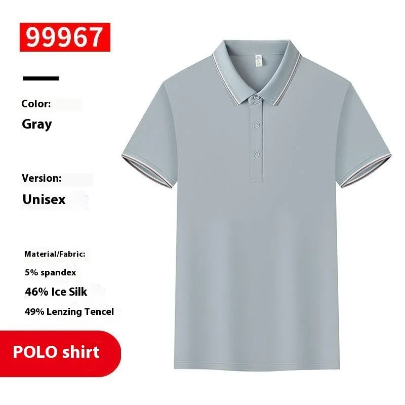 Men and women lapel polo shirt overalls in loose fit short sleeve Tencel blend summer top available in multiple colours