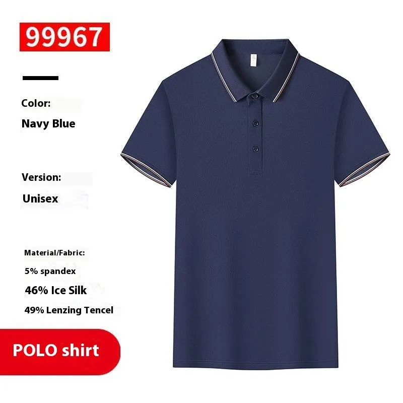 Men and women lapel polo shirt overalls in loose fit short sleeve Tencel blend summer top available in multiple colours