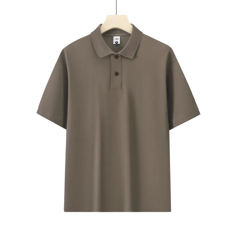 Honeycomb mesh beaded cotton blend short sleeve shirt in a solid colour, loose fit for summer