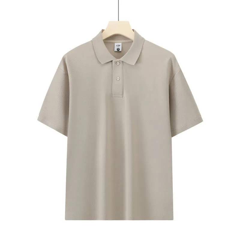 Honeycomb mesh beaded cotton blend short sleeve shirt in a solid colour, loose fit for summer