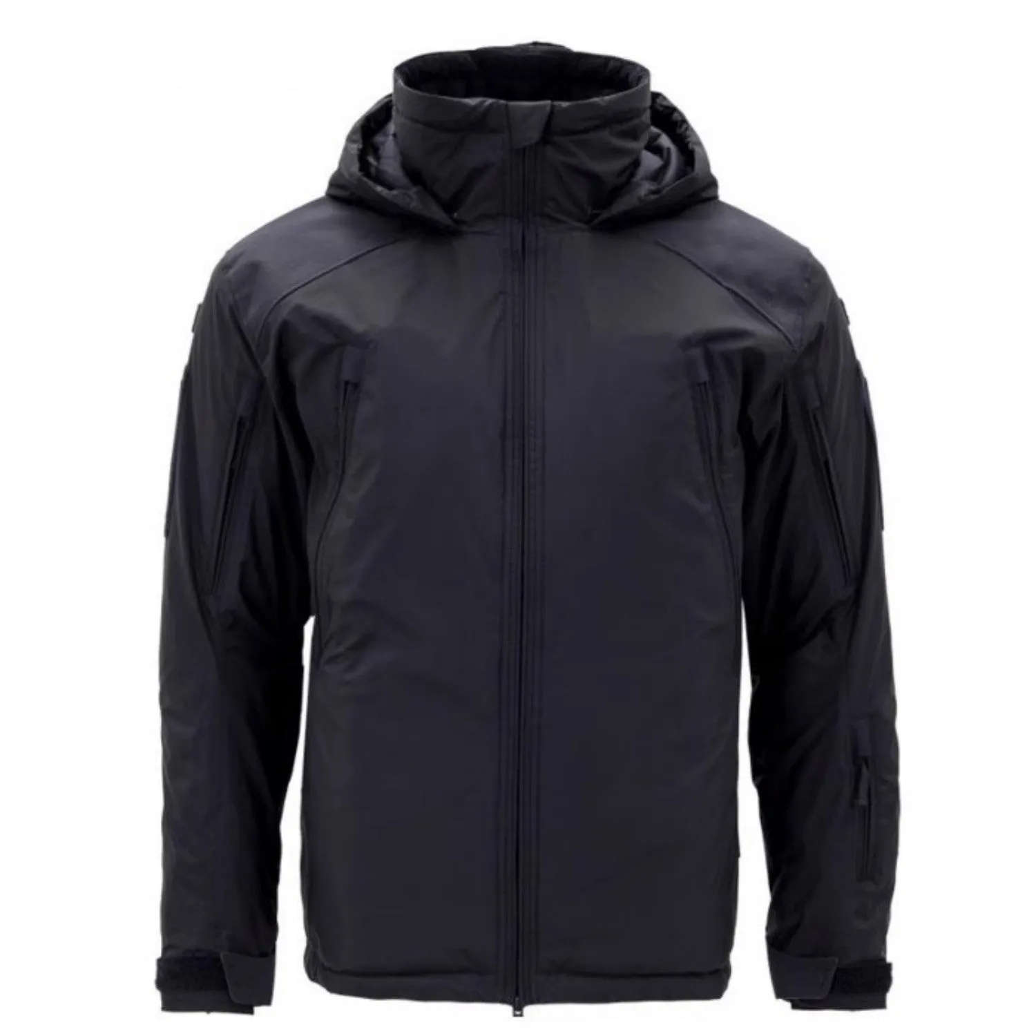 Men's thick cotton jacket in camouflage colour showing medium length fit