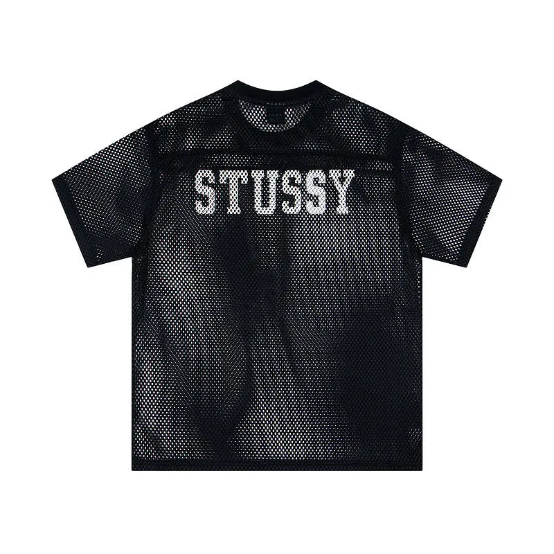 Cotton letter print loose fit short sleeve t-shirt in black pullover style for casual wear
