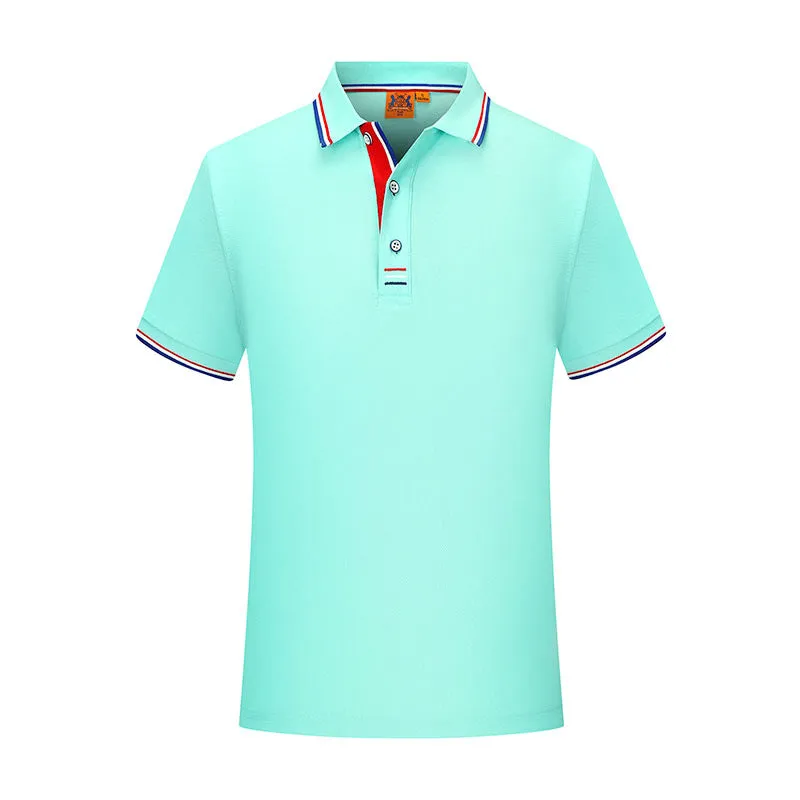 Men's cotton blend lapel polo shirt workwear uniform short sleeve regular fit side slit available in multiple colours