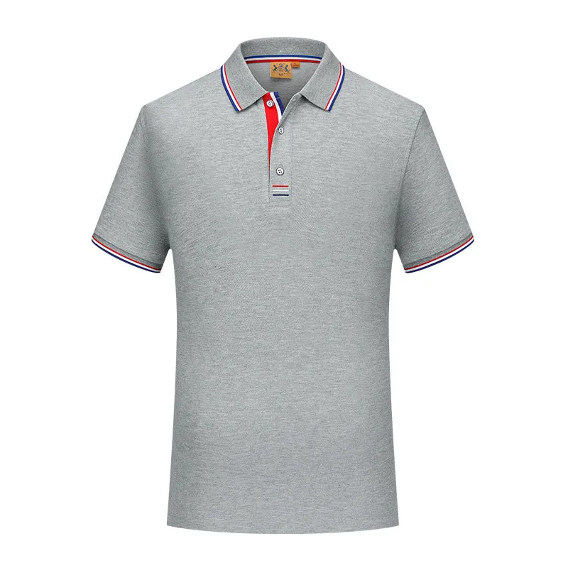 Men's cotton blend lapel polo shirt workwear uniform short sleeve regular fit side slit available in multiple colours