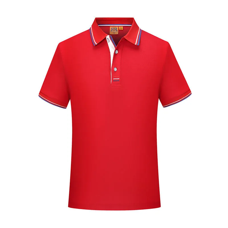Men's cotton blend lapel polo shirt workwear uniform short sleeve regular fit side slit available in multiple colours