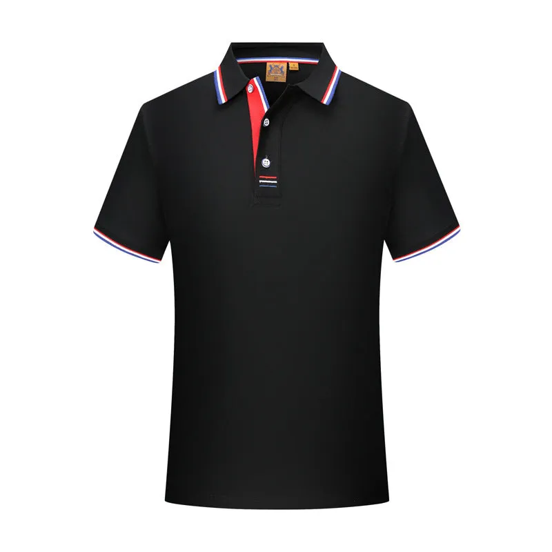 Men's cotton blend lapel polo shirt workwear uniform short sleeve regular fit side slit available in multiple colours