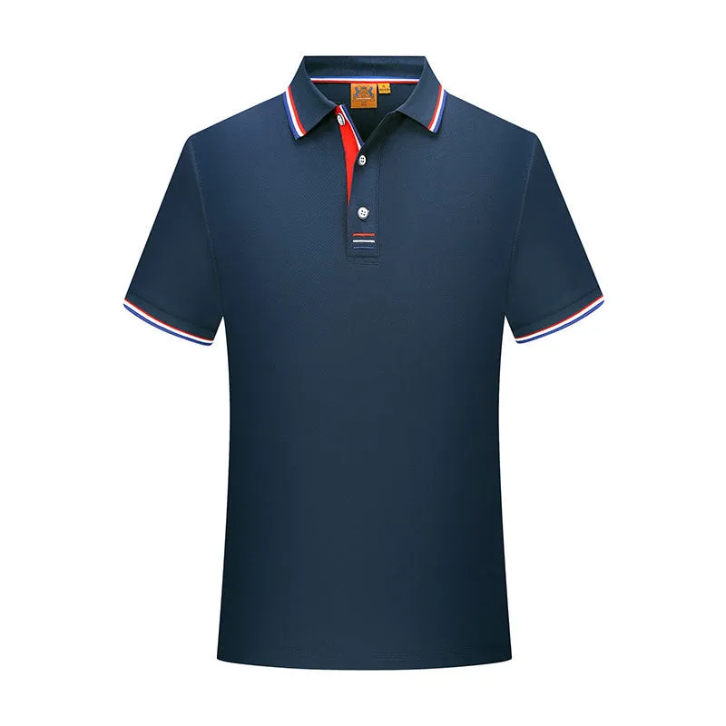 Men's cotton blend lapel polo shirt workwear uniform short sleeve regular fit side slit available in multiple colours