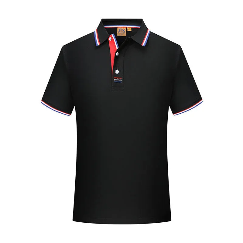 Men's cotton blend lapel polo shirt workwear uniform short sleeve regular fit side slit available in multiple colours