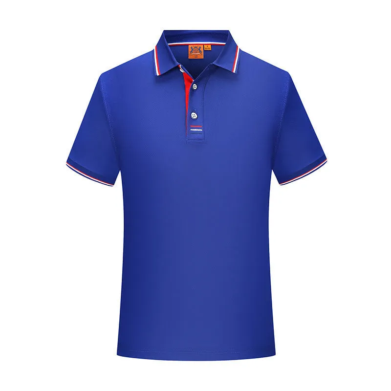 Men's cotton blend lapel polo shirt workwear uniform short sleeve regular fit side slit available in multiple colours