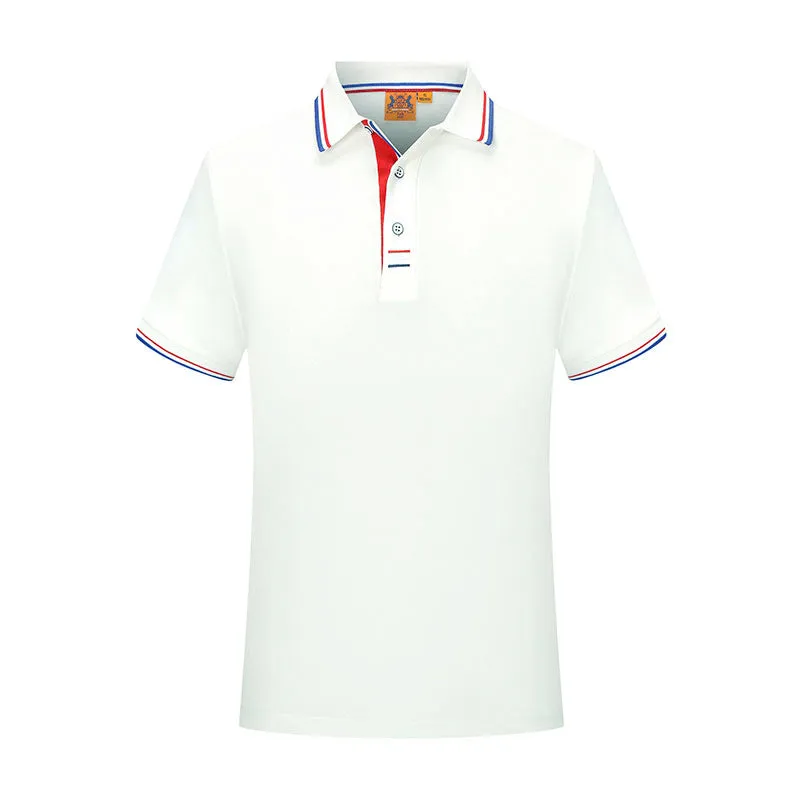 Men's cotton blend lapel polo shirt workwear uniform short sleeve regular fit side slit available in multiple colours