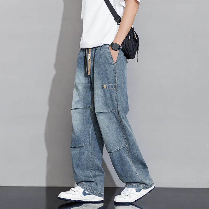 Men's Versatile Fashion Plus Size Casual Jeans Straight Leg Denim Trousers Mid Waist Black Blue Yellow Mud Colours Sizes M L XL 2XL 3XL 4XL 5XL 6XL 7XL 8XL for Everyday Wear