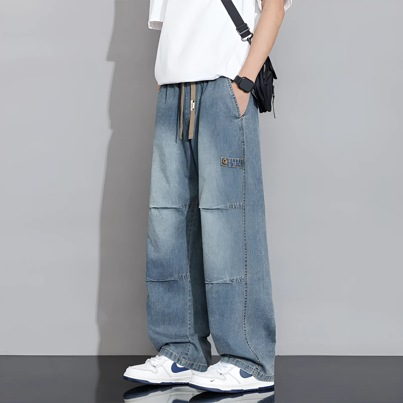 Men's Versatile Fashion Plus Size Casual Jeans Straight Leg Denim Trousers Mid Waist Black Blue Yellow Mud Colours Sizes M L XL 2XL 3XL 4XL 5XL 6XL 7XL 8XL for Everyday Wear